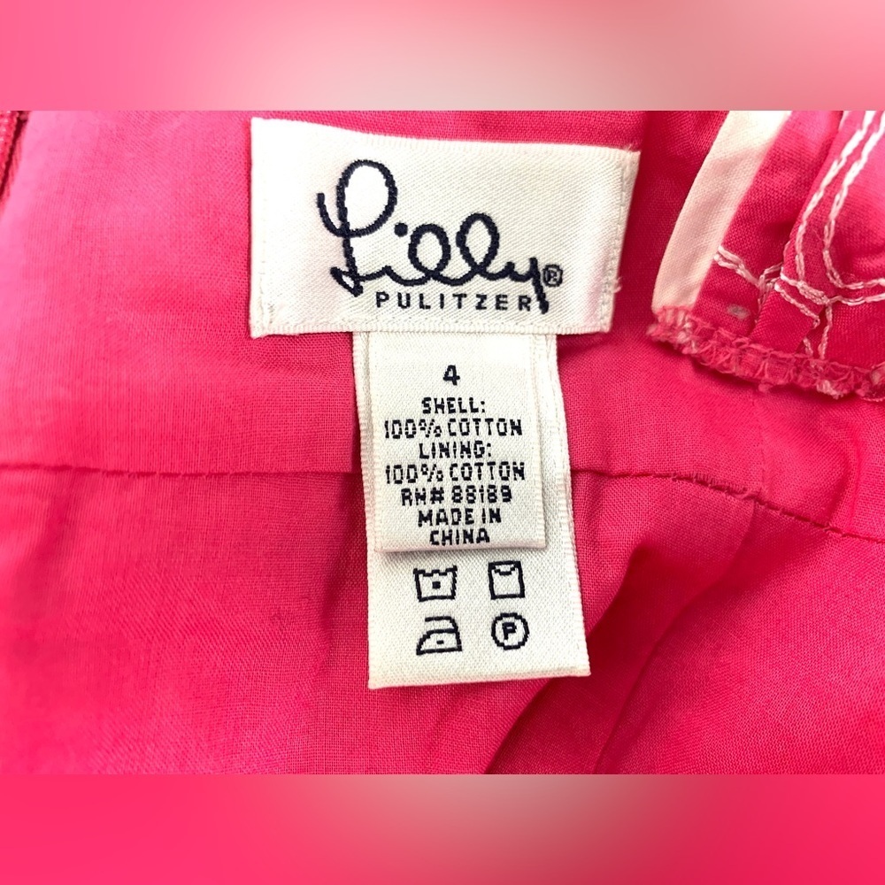 Lilly Pulitzer Kinsey Dress in Parade Pink with White Floral Sundial Embroidery - Picture 3 of 5